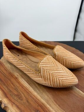 Birdies Blackbird loafers in Honey Herringbone Raffia Orange donqun sz 7.5